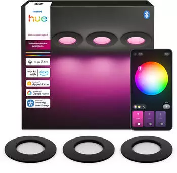 Philips Hue Recessed Light S 90 mm 3er Pack schwarz (929004291102)
