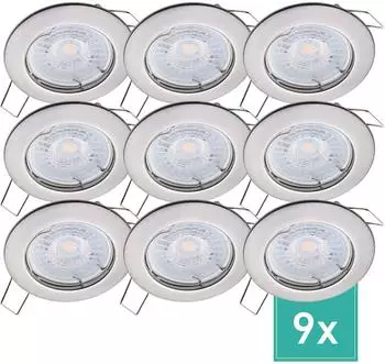 Oktaplex Sedan LED Einbaustrahler rund, geb&uuml;rsteter Edelstahl, warmwei&szlig; 2700K, 4,8W, dimmbar 230V