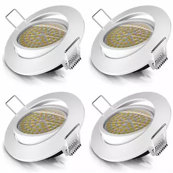 Brandson LED-Einbaustrahler schwenkbar, warmwei&szlig; 3000K, 5W, 320lm, dimmbar (4er-Set)