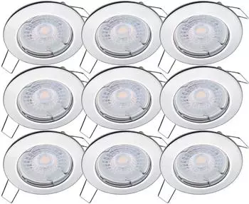 Oktaplex Sedan LED-Einbaustrahler rund, warmwei&szlig; 2700K, 380lm, 4,8W, chrom (Sedan)