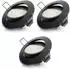 Brandson LED-Einbaustrahler 3er-Set dimmbar & schwenkbar, schwarz, 320lm, 3000K
