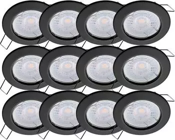 Oktaplex Sedan LED Einbaustrahler schwarz, rund, dimmbar, 4000K, 4,9W (Sedan)