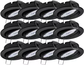 Oktaplex Dijon LED Einbaustrahler schwarz, rund, dimmbar, 4,8W, 2700K