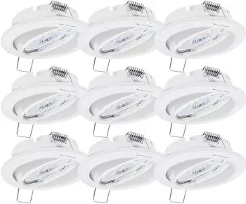 Oktaplex Dijon LED Einbaustrahler 9er-Set schwenkbar 4,8W 3000K wei&szlig; 230V (68mm)