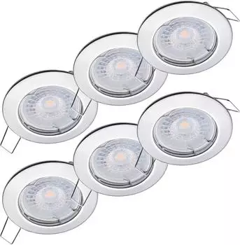 Oktaplex Sedan LED-Einbaustrahler rund, chrom, warmwei&szlig; 3000K, 4,8W, 230V