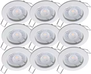 Oktaplex Sedan LED Einbaustrahler rund, wei&szlig;, dimmbar, 4000K, 370lm, 4,9W