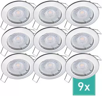 Oktaplex Sedan LED-Einbaustrahler rund, chrom, warmwei&szlig; 3000K, 4,8W, dimmbar 230V