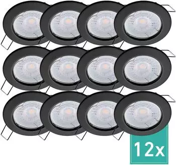 Oktaplex Sedan LED-Einbaustrahler rund, schwarz, warmwei&szlig; 2700K, 4,8W, 380lm