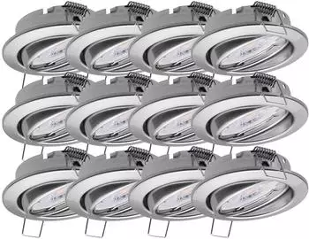 Oktaplex Dijon LED-Einbaustrahler rund, warmwei&szlig; 3000K, 4,8W, edelstahl geb&uuml;rstet