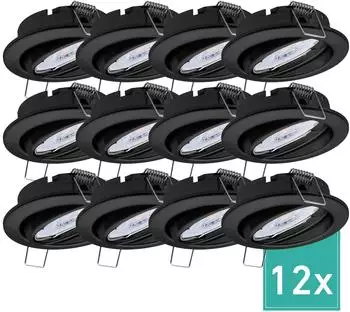 Oktaplex Dijon LED-Einbaustrahler schwarz, warmwei&szlig; 2700K, 4,8W, 380lm