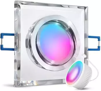 SSC-LUXon MIRELLA Glas-Einbaustrahler eckig schwenkbar, RGB WiFi dimmbar
