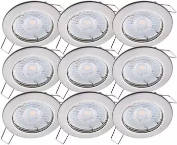 Oktaplex Sedan LED-Einbaustrahler rund, warmwei&szlig; 3000K, 1,9W, 345lm, Edelstahl geb&uuml;rstet, 230V