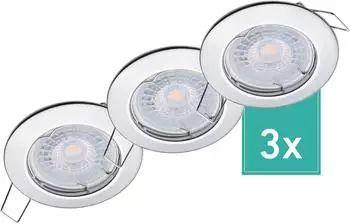 Oktaplex Sedan LED-Einbaustrahler rund, dimmbar 3-Stufen, 4,8W 3000K, chrom (Sedan)