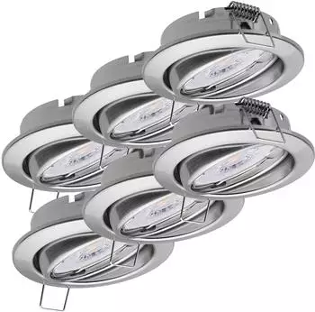 Oktaplex Dijon LED-Einbaustrahler dimmbar, schwenkbar, 5W 3000K, edelstahl geb&uuml;rstet