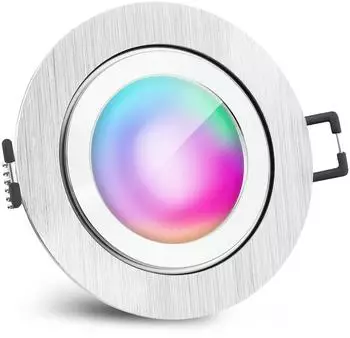 SSC-LUXon RW-2 Einbauspot rund flach Smart RGBW IP44 WLAN, silber (RW-2)