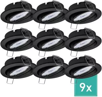 Oktaplex Dijon LED-Einbaustrahler schwenkbar, schwarz, 4000K, 4,8W, 380lm