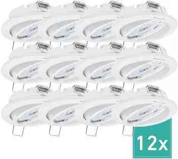 Oktaplex Dijon LED-Einbaustrahler wei&szlig;, dimmbar, 4000K, 370lm, 4,9W