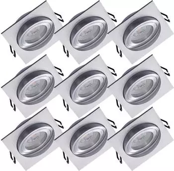 Oktaplex Lyon 9er Set LED Einbaustrahler 5W 3000K dimmbar, silber (9x17135.3K)