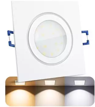 SSC-LUXon QW-2 LED-Einbauspot eckig, weiß, IP44, 6W, dimmbar, 3CCT (2264)