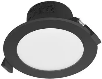 PRIOS Rida LED-Einbaustrahler schwarz, &Oslash; 12cm, CCT, IP44 (10031408)