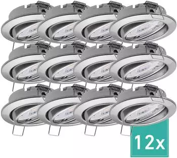 Oktaplex Dijon LED-Einbaustrahler dimmbar, warmwei&szlig; 3000K, 5W, Edelstahl geb&uuml;rstet