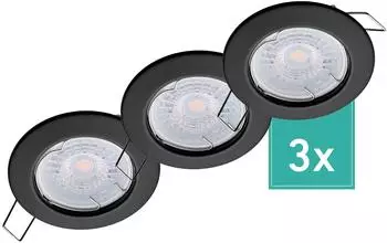 Oktaplex Sedan LED-Einbaustrahler rund, schwarz, dimmbar, 2700K, 230V (Sedan)