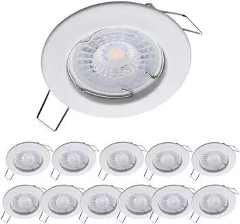Oktaplex Sedan LED-Einbaustrahler rund, wei&szlig;, warmwei&szlig; 3000K, 4,8W, 380lm