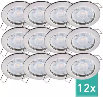 Oktaplex Sedan LED Einbaustrahler rund, geb&uuml;rsteter Edelstahl, dimmbar, 4000K, 4,9W (Sedan)