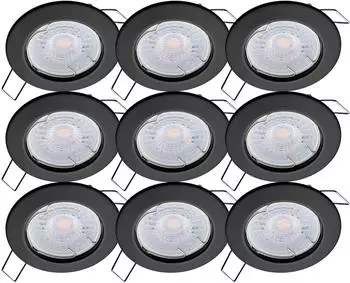 Oktaplex Sedan LED-Einbaustrahler rund, schwarz, warmwei&szlig; 2700K, 4,8W, 380lm (Sedan)