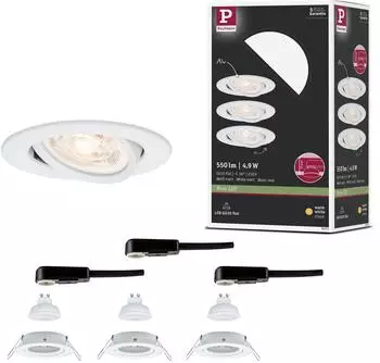 Paulmann LED Einbauleuchte Nova GU10 Flat 3x4,9W 3x550lm 230V 2700K wei&szlig; matt (92271)