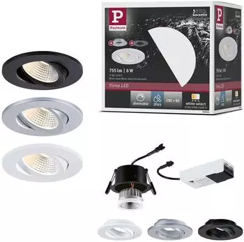 Paulmann Viona LED 520lm 6W 85mm white matt/black matt/chrome matt (94944)