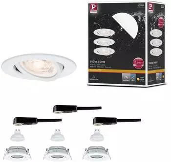 Paulmann Nova Plus Flat LED-Einbauleuchte GU10 3x4,9W 93mm 3x550lm Weiß matt
