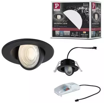 Paulmann LED Einbauleuchte Zina schwarz matt