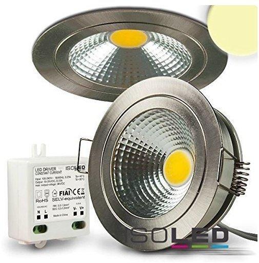 ISOLED LED Einbaustrahler COB mit Reflektor, 5W 60°, nickel geb., warmweiß