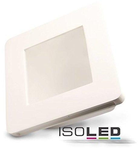 ISOLED-N Gips-Einbaustrahler GX5.3, quadratisch mit Glas satin, rückversetzt, weiß