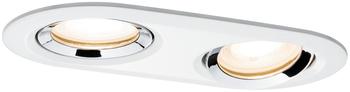 Paulmann LED Nova rund 2x7 GU10 IP65 schwenkbar weiß matt/chrom (929.01)