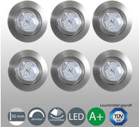 B.K.Licht LED Einbauleuchte "6er Set Einbaustrahler, Dimmbar, Schwenkbar, LED