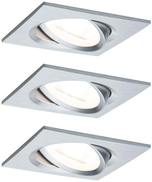 Paulmann LED Nova eckig Set 3x6,5W Stufendimmer Aluminium gedreht (934.92)