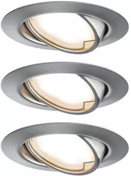 Paulmann LED Base rund Set 3x5W Coin Eisen gebürstet (934.21)