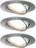 Eisen gebürstet (934.21): Paulmann LED Base rund Set 3x5W Coin