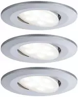 Paulmann 99929, Paulmann Calla LED-Bad-Einbauleuchte 3er Set 18W IP65 Chrom (matt)