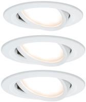 Paulmann - Led Einbauleuchte Nova Coin 3er Set Wei&szlig; 8,4 Cm Warmwei&szlig; Einbauleuchte
