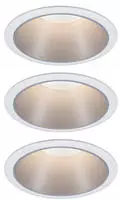 Paulmann 93410, Paulmann 93410 Cole Coin Einbauleuchte 3er Set LED 6W Wei&szlig;, Silber