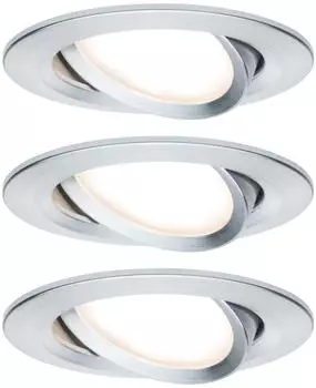 Paulmann LED Coin Slim IP23 rund 6,8W dimmbar schwenkbar 3er-Set Alu (93903)