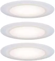 Paulmann 99940, Paulmann LED-Bad-Einbauleuchte 3er Set 15W Satin, Wei&szlig;
