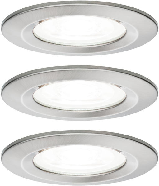 Paulmann LED Einbaustrahler Nova rund 3x6,5W GU10 Eisen gebürstet 4000K starr (92979)