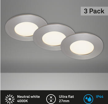 Briloner LED Einbauleuchten 3er-Set nickel 3xLED/5W (7113-432)