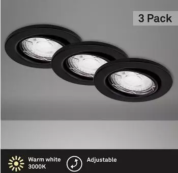 Briloner LED Einbauleuchten schwarz 3er-Set3xGU10/5W (7147-035)