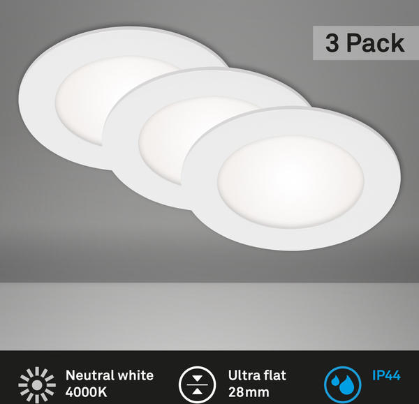 Briloner LED Einbauleuchten 3er-Set weiß 3xLED/7W (7115-436)
