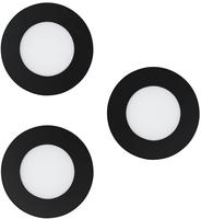 FUEVA-Z recessed spot &Oslash;85 mm black 3-pack